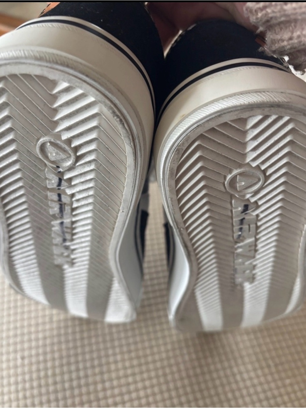 Airwalk Black Low-Top Sneakers with Orange Checkerboard Drip Detail - Picture 12 of 12